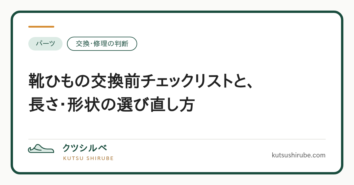 靴ひもの手入れと交換を判断する要点を示す図